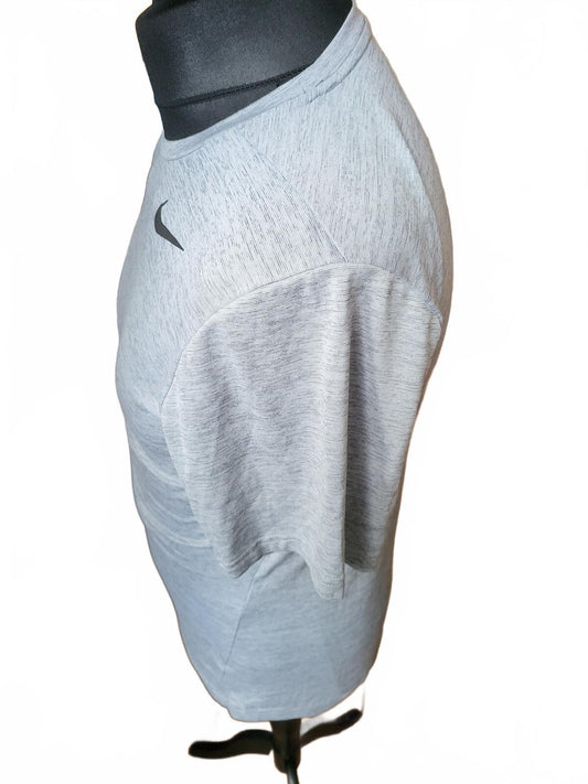 Nike Grey Short Sleeve T-Shirt with Black Swoosh Logo - Small