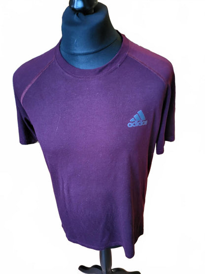Adidas Men's Purple Short Sleeve T-Shirt - Large