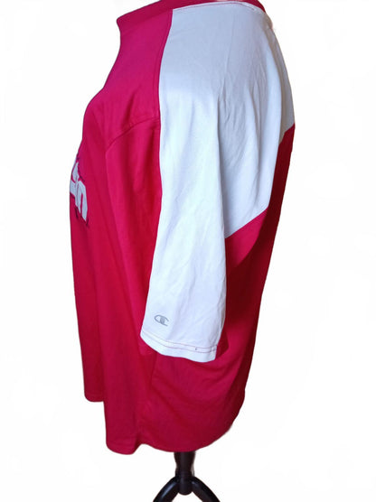 Champion Wisconsin Badgers Red and White T-Shirt - XL