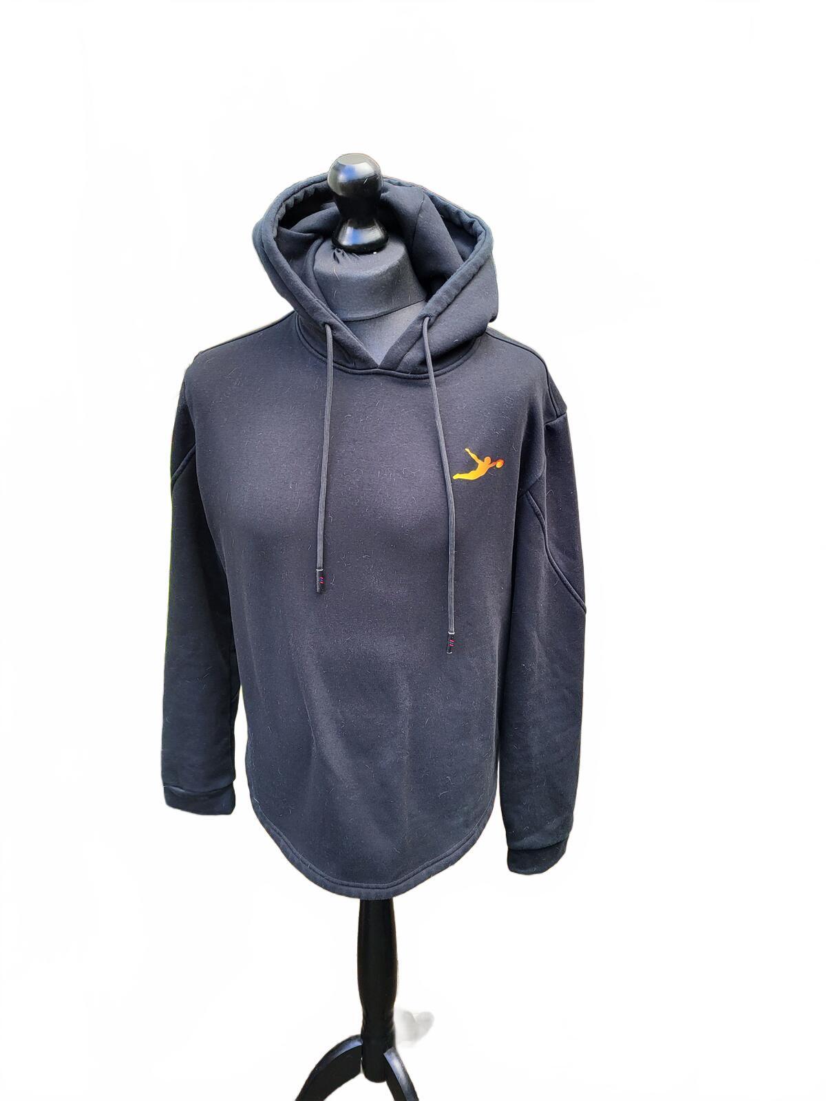 Kratos Sport Black Hoodie with Yellow Logo Embroidery - Large