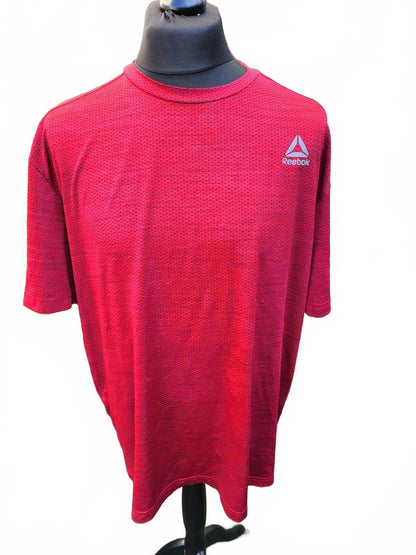Reebok Crimson Red Heathered Performance Gym Tee - Men's 3XL - Training Shirt