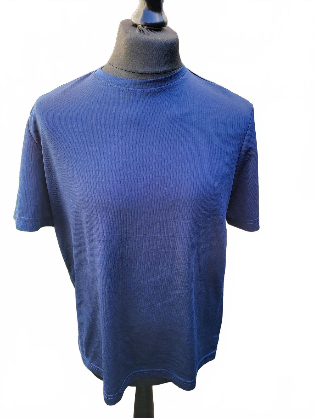 Plain Navy Blue Unbranded Short Sleeve T-Shirt - Large
