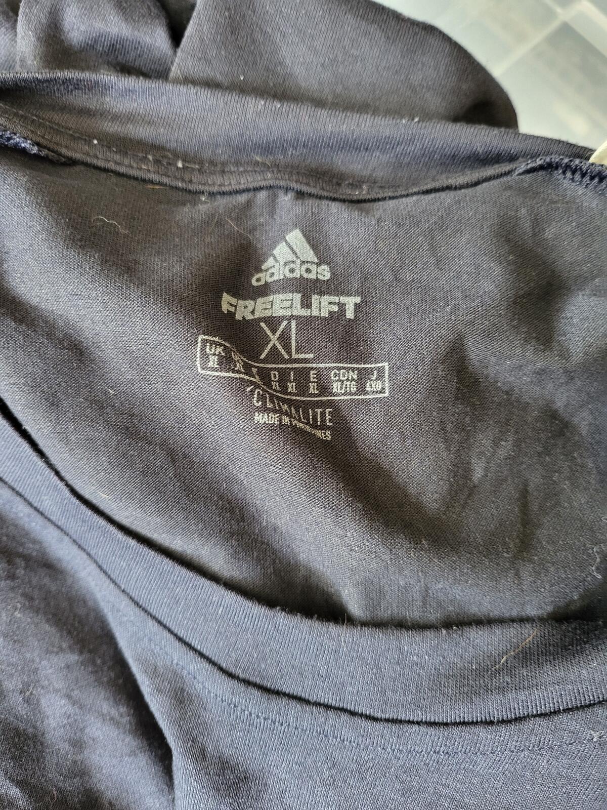 Adidas Navy Blue Performance Training Tee - Men’s XL - Badge of Sport Gym Shirt