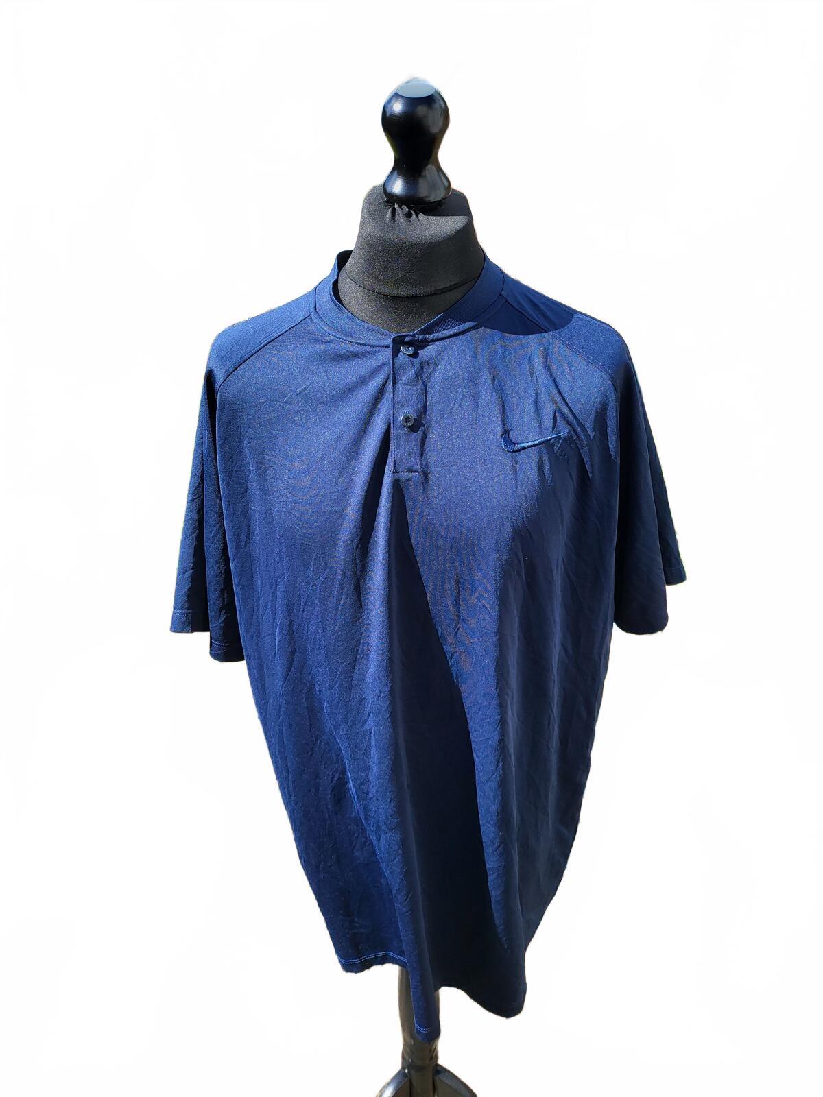 Nike Dri-FIT Navy Blue Blade Collar Polo Shirt - Men’s XXL - Golf & Training