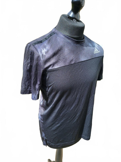 adidas Men’s Black Technical Training Tee - Size Medium - Reflective Panel Gym