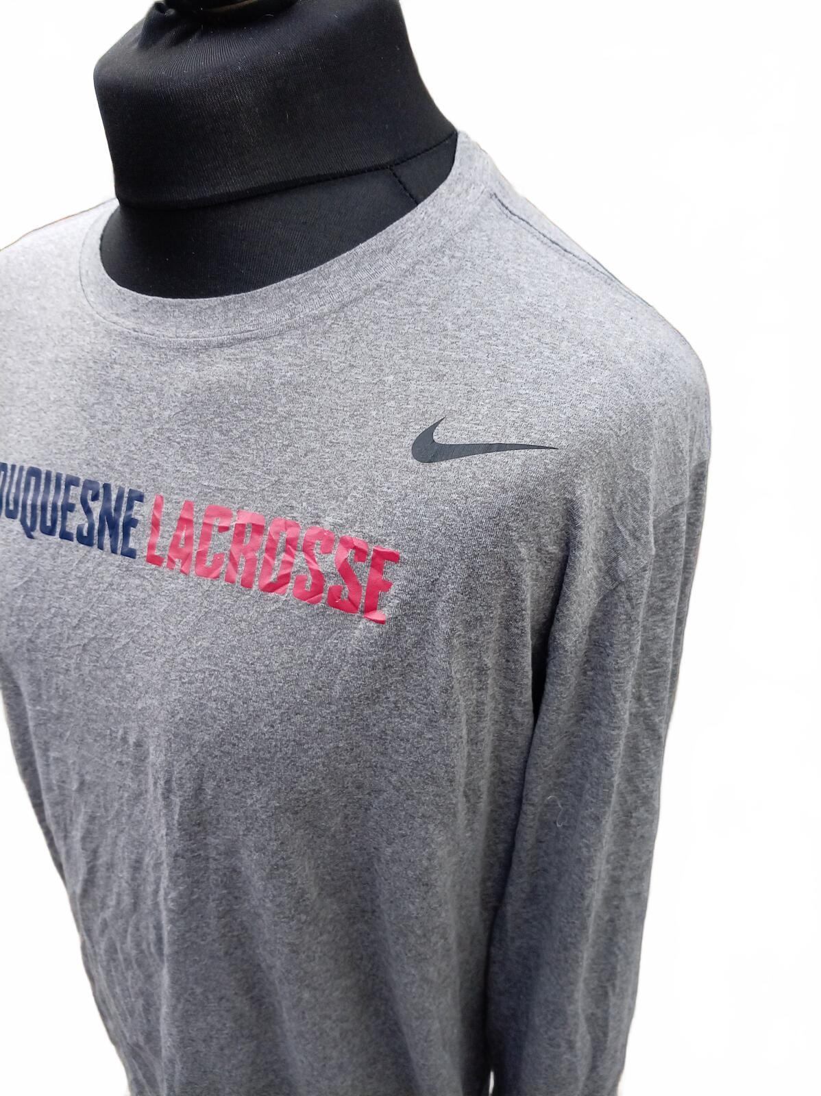 Nike Duquesne Lacrosse Long Sleeve Graphic Tee - Men’s XXL - Grey College Shirt