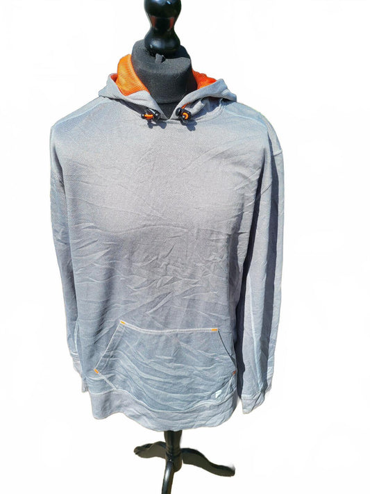 FILA Men’s XXL Grey Hoodie - Orange Contrast - Lightweight Tech Fleece