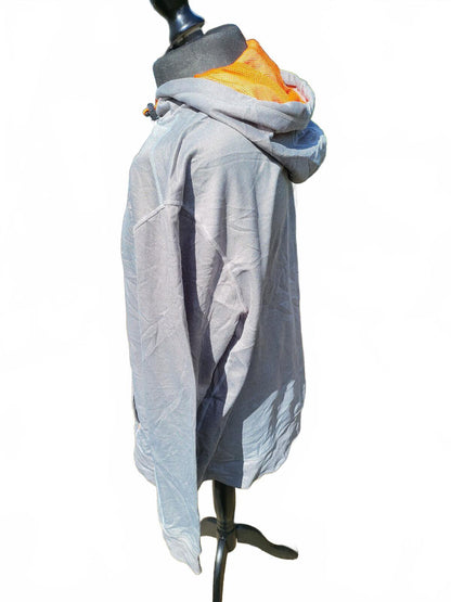 FILA Men’s XXL Grey Hoodie - Orange Contrast - Lightweight Tech Fleece