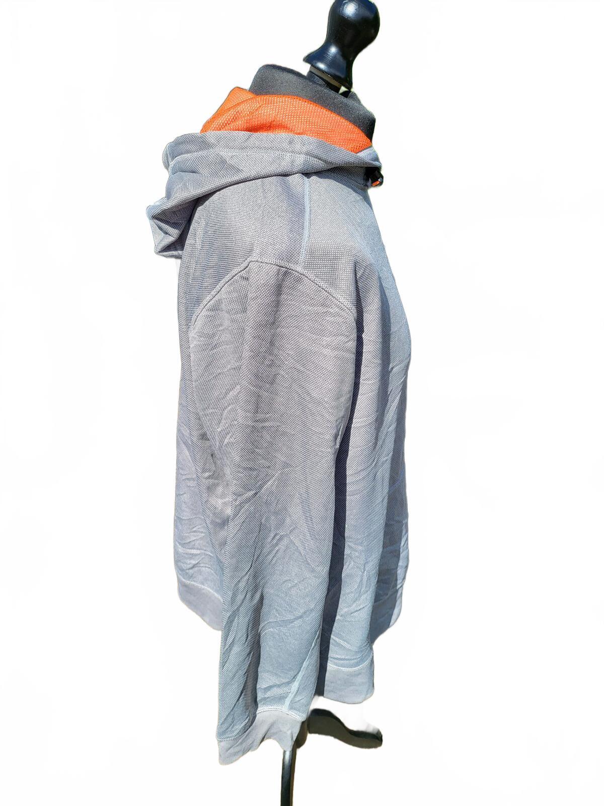 FILA Men’s XXL Grey Hoodie - Orange Contrast - Lightweight Tech Fleece