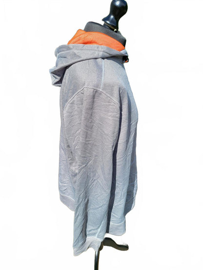 FILA Men’s XXL Grey Hoodie - Orange Contrast - Lightweight Tech Fleece