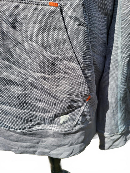 FILA Men’s XXL Grey Hoodie - Orange Contrast - Lightweight Tech Fleece