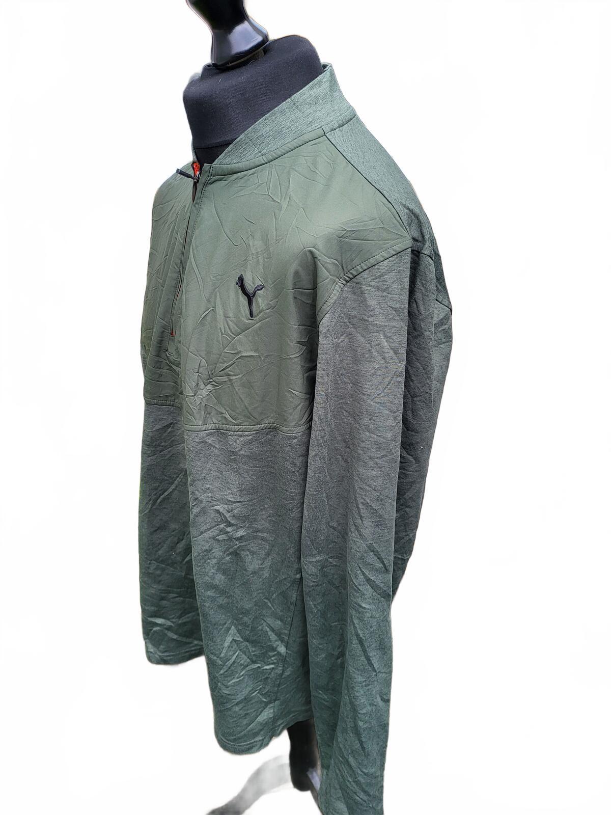 Puma Men’s XXL Olive Green 1/4 Zip Pullover - Training Top - Technical Fleece