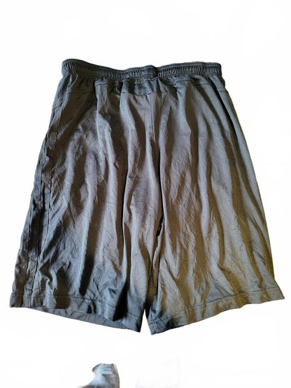 adidas Men’s Medium Grey Gym Shorts - Yellow Accents - Good Condition