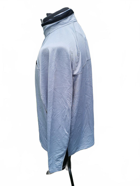 FILA Men’s XXL Retro 1/4 Zip - Icy Grey/Navy - Mint Condition - 90s Terrace Vibe