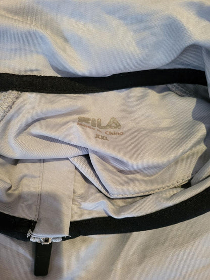 FILA Men’s XXL Retro 1/4 Zip - Icy Grey/Navy - Mint Condition - 90s Terrace Vibe