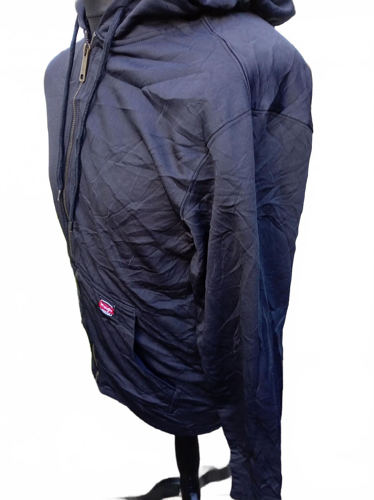 Wrangler Men’s Small Navy Blue Full-Zip Hoodie - Beautiful Condition - Workwear