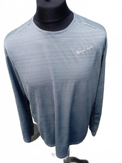 Nike Men’s XL Grey Long Sleeve Running Top - Training Base Layer