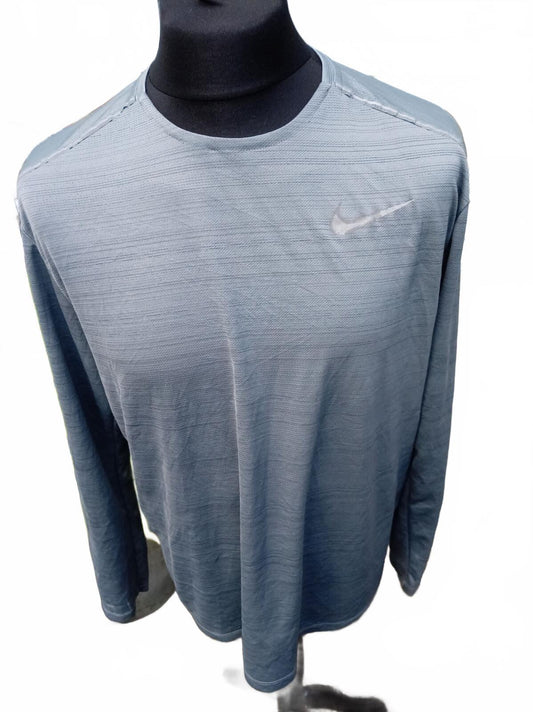 Nike Men’s XL Grey Long Sleeve Running Top - Training Base Layer