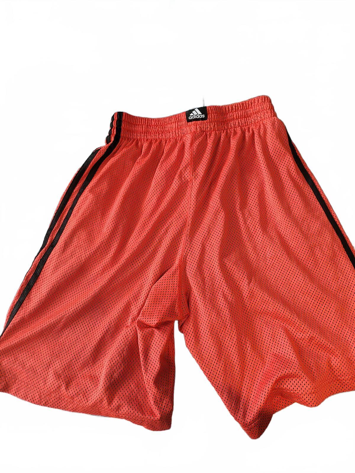 Adidas 3-Stripe Mesh Basketball Shorts - Bright Orange - Small - Beautiful