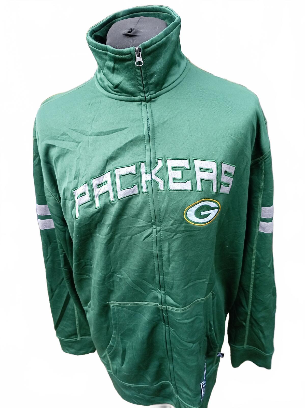 Green Bay Packers NFL Team Apparel Quarter-Zip Jacket - Size XL - Vintage Style
