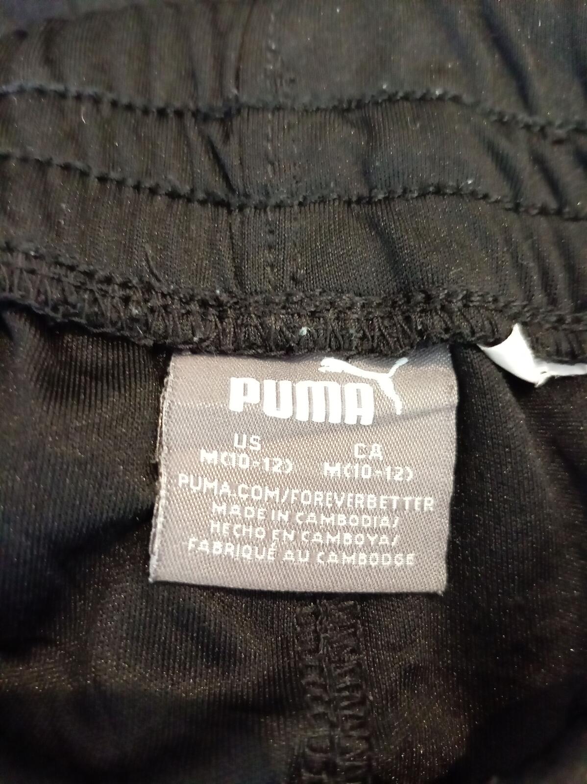 Puma Black Sports Shorts with Light Blue Trim - Medium