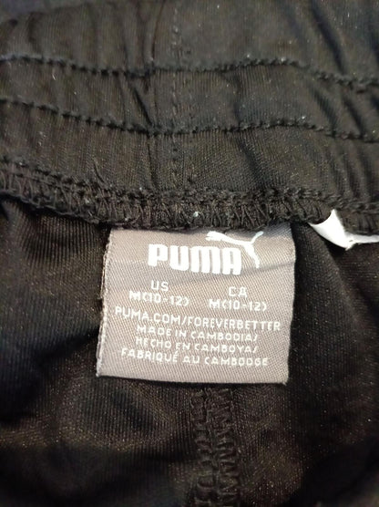 Puma Black Sports Shorts with Light Blue Trim - Medium