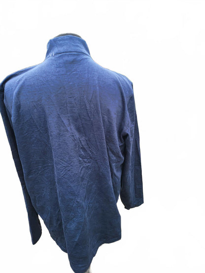 Puma XXL Mixed Media Quarter-Zip Pullover - Navy Blue - Lightweight Performance