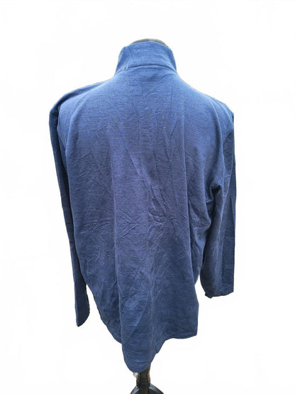 Puma XXL Mixed Media Quarter-Zip Pullover - Navy Blue - Lightweight Performance