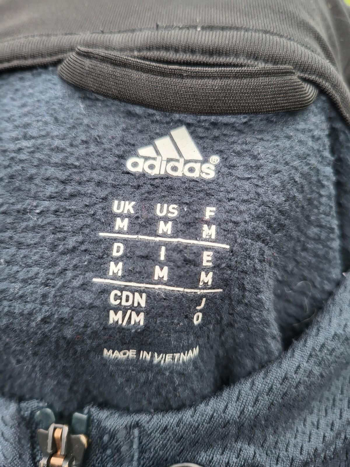 adidas Golf Full-Zip Hoodie - Men’s Medium - Navy & Cyan Blue