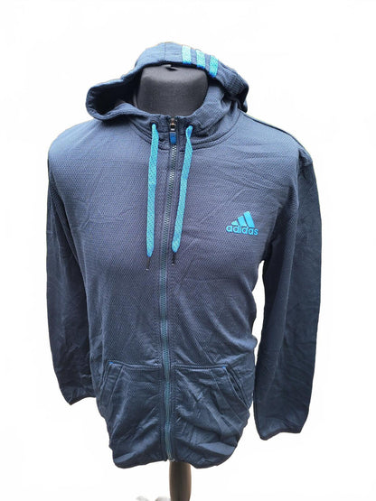 adidas Golf Full-Zip Hoodie - Men’s Medium - Navy & Cyan Blue