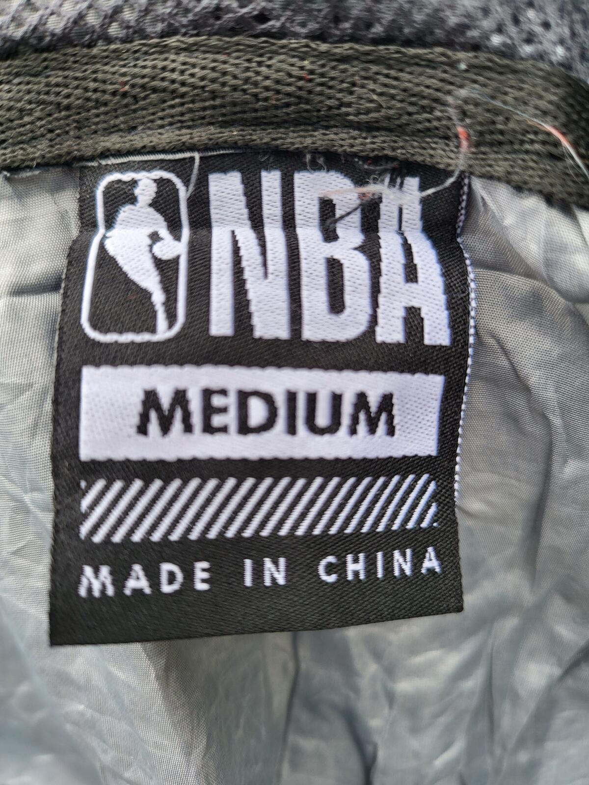 NBA Official Logo Windbreaker Jacket - Men’s Medium - Black/Grey Full Zip