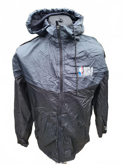 NBA Official Logo Windbreaker Jacket - Men’s Medium - Black/Grey Full Zip