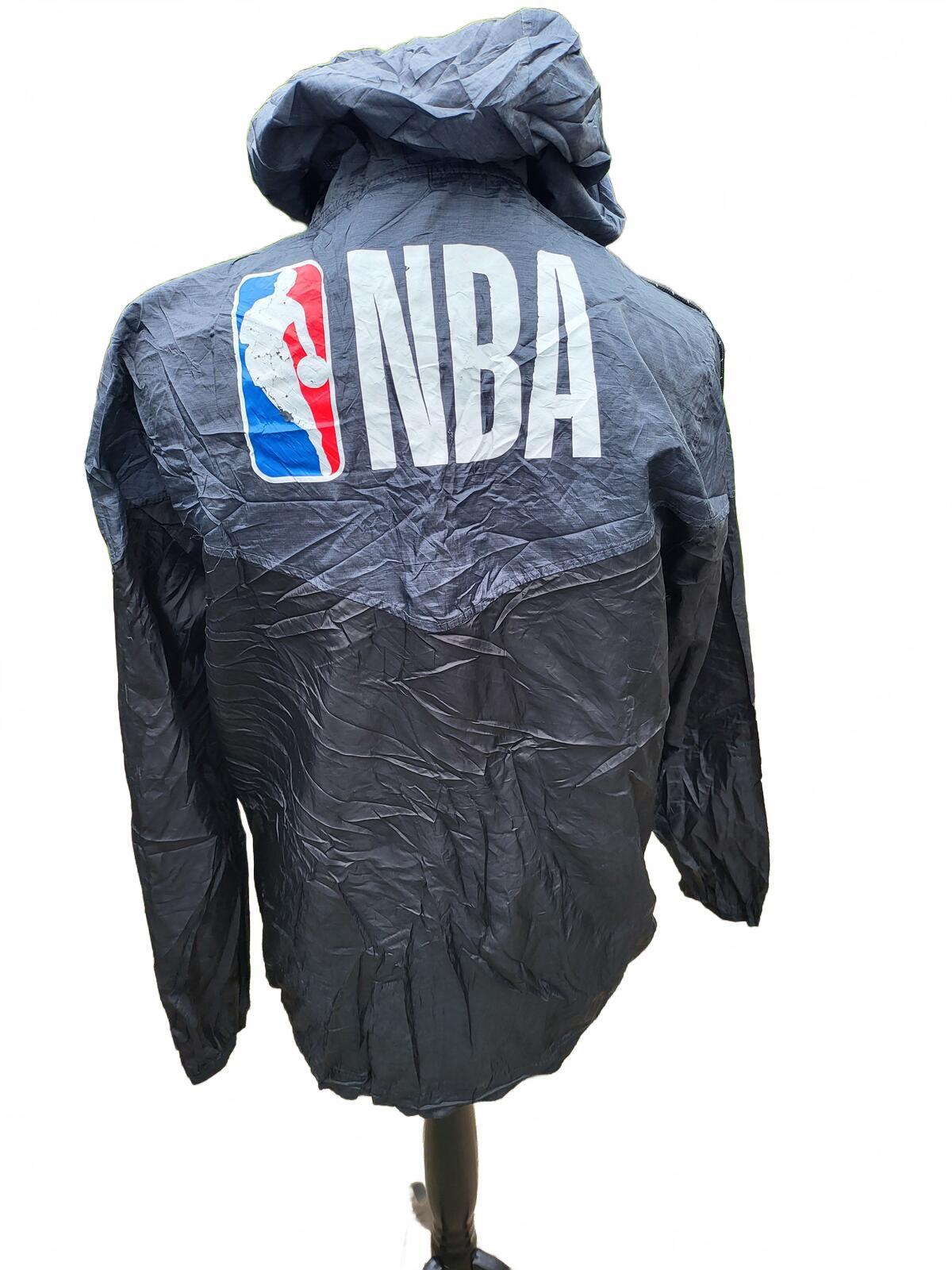 NBA Official Logo Windbreaker Jacket - Men’s Medium - Black/Grey Full Zip