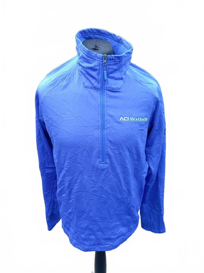 The North Face Men's Large 1/4 Zip - Blue - ACI Worldwide Logo - Excellent