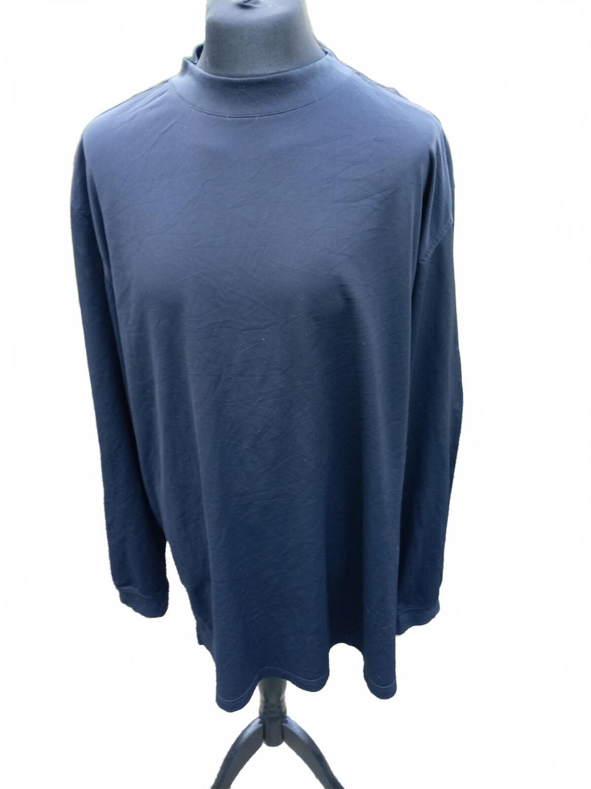 Navy Blue Long Sleeve Mock Neck Top 3XL