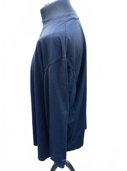 Navy Blue Long Sleeve Mock Neck Top 3XL