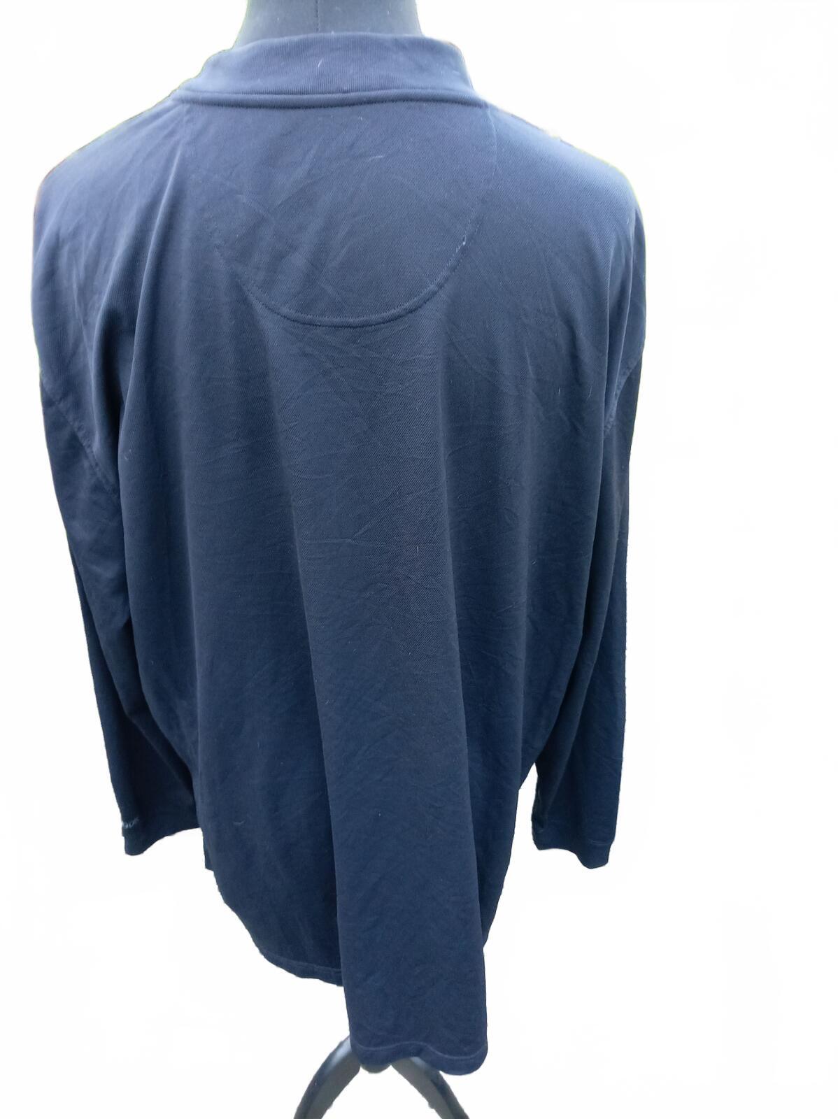 Navy Blue Long Sleeve Mock Neck Top 3XL