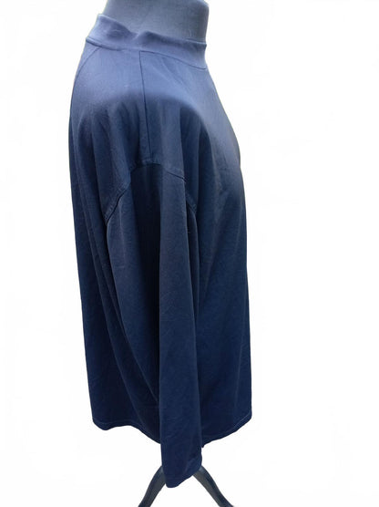 Navy Blue Long Sleeve Mock Neck Top 3XL
