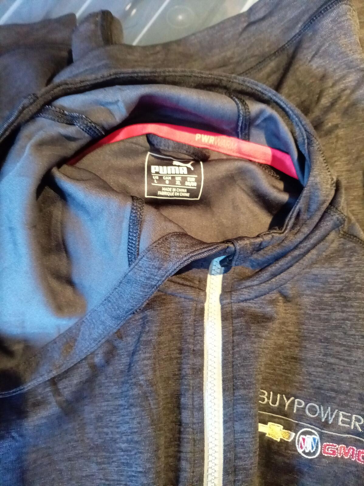 Puma Men's XL Full Zip Hoodie - Dark Grey Marl - US Car / BuyPower Logo