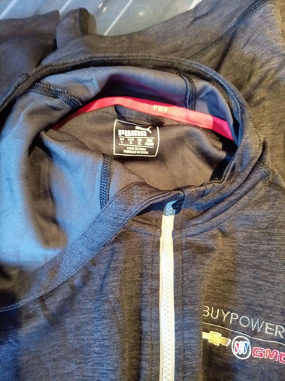 Puma Men's XL Full Zip Hoodie - Dark Grey Marl - US Car / BuyPower Logo