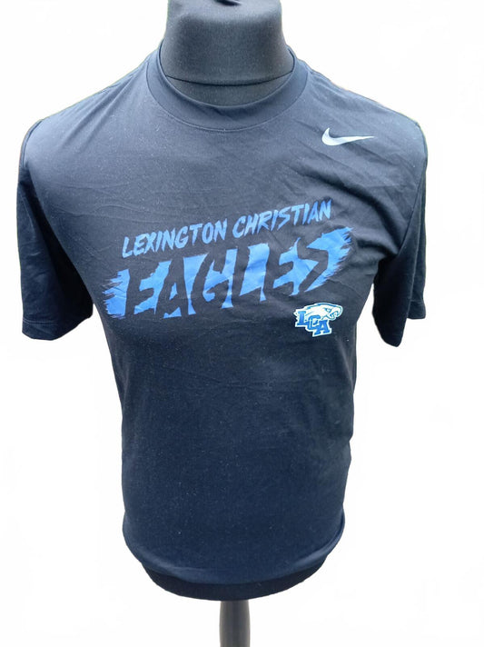 Nike Men's Small T-Shirt - Lexington Christian Eagles - Black & Blue Gym Tee