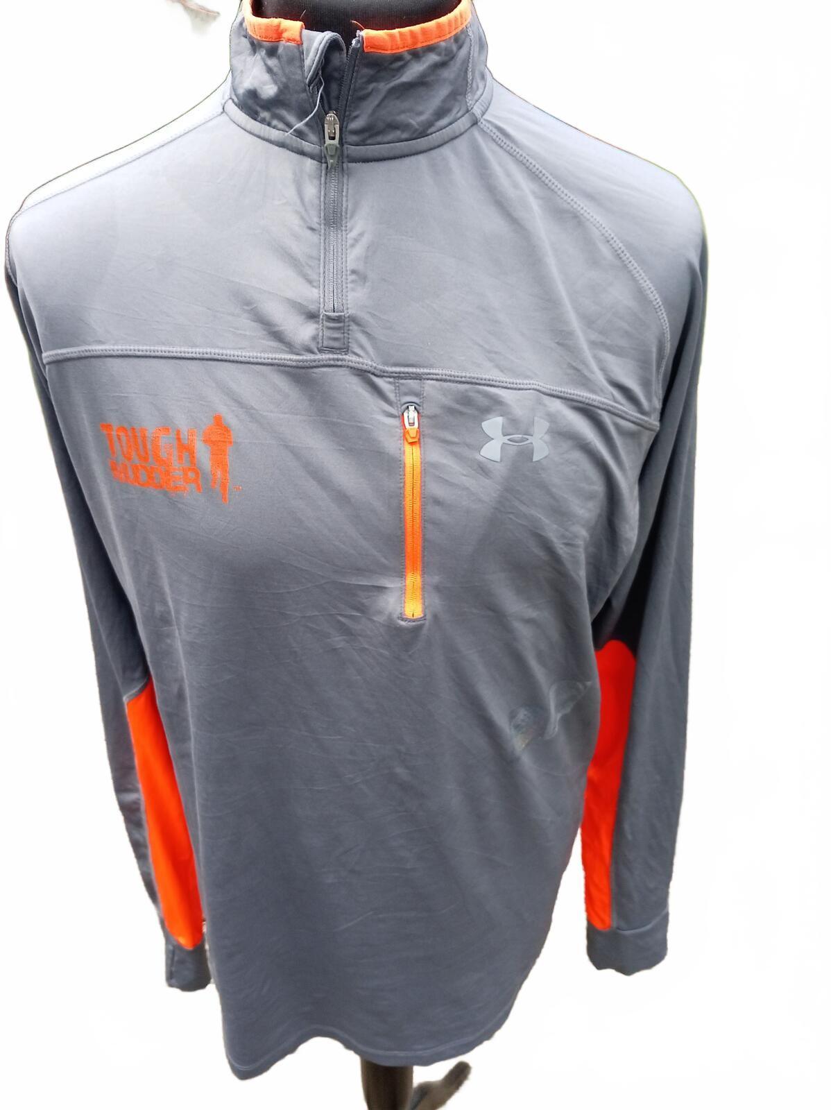 Under Armour Large 1/4 Zip Top - Tough Mudder Grey & Orange - Large
