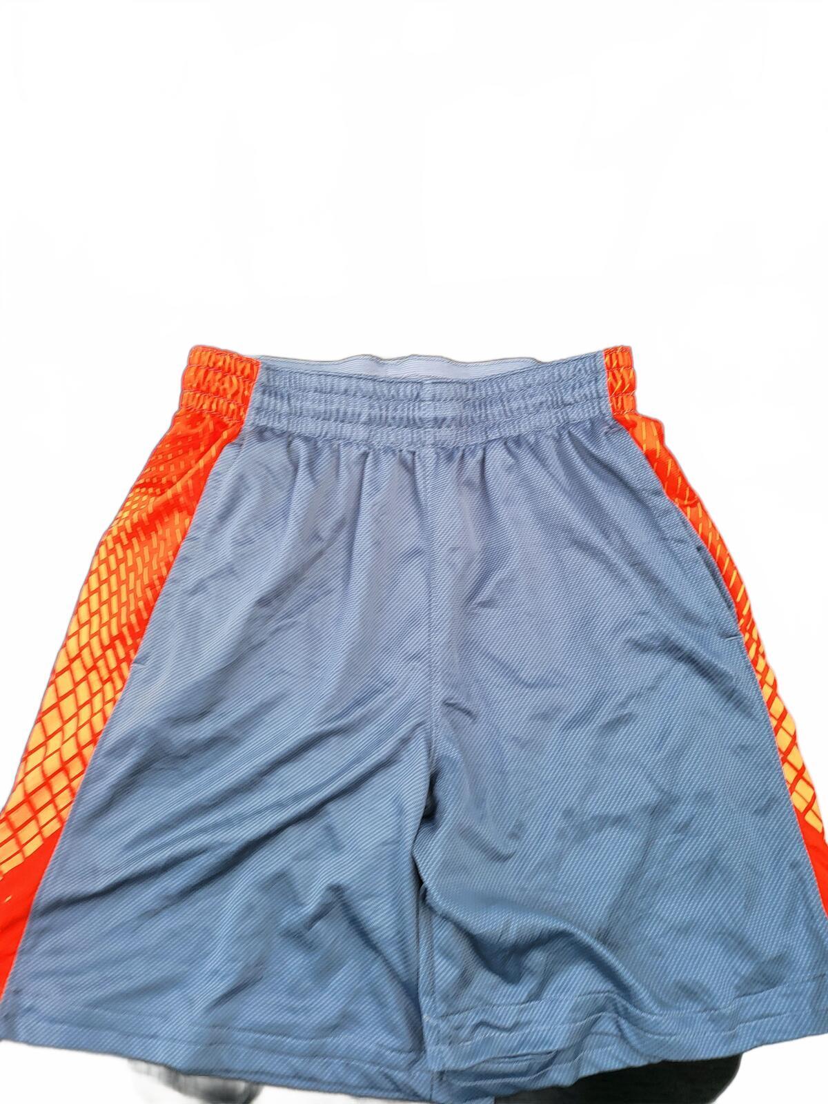 Men's Drifit Athletic Shorts Medium Grey with Orange Side Panels
