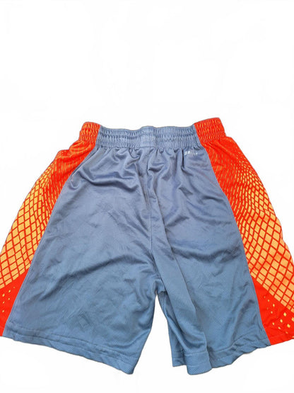 Men's Drifit Athletic Shorts Medium Grey with Orange Side Panels