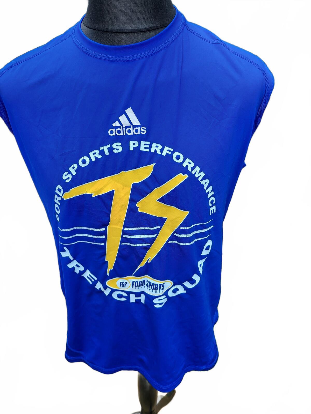 Adidas Blue Sleeveless Sports Performance T-Shirt - XXL