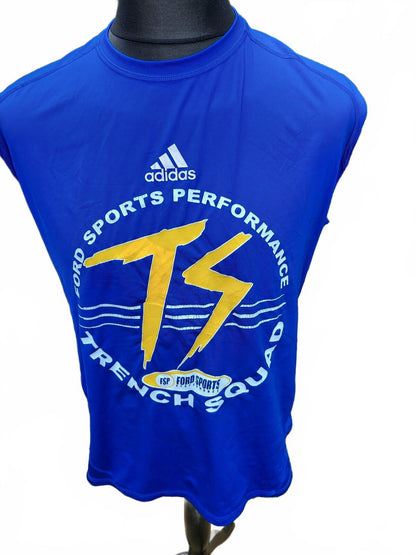 Adidas Blue Sleeveless Sports Performance T-Shirt - XXL
