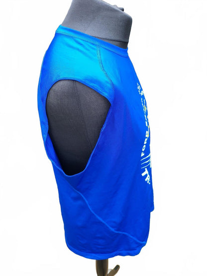 Adidas Blue Sleeveless Sports Performance T-Shirt - XXL