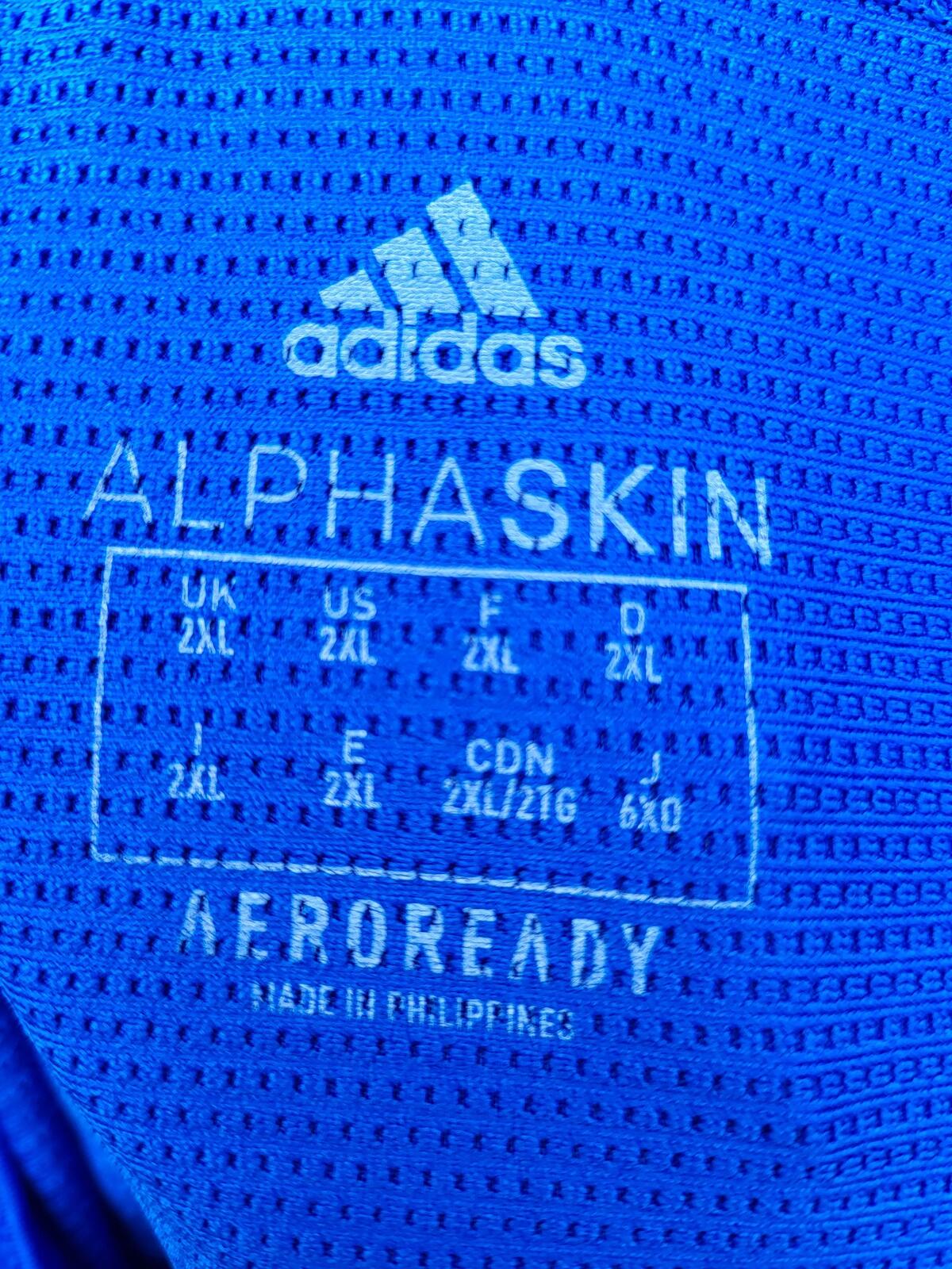 Adidas Blue Sleeveless Sports Performance T-Shirt - XXL