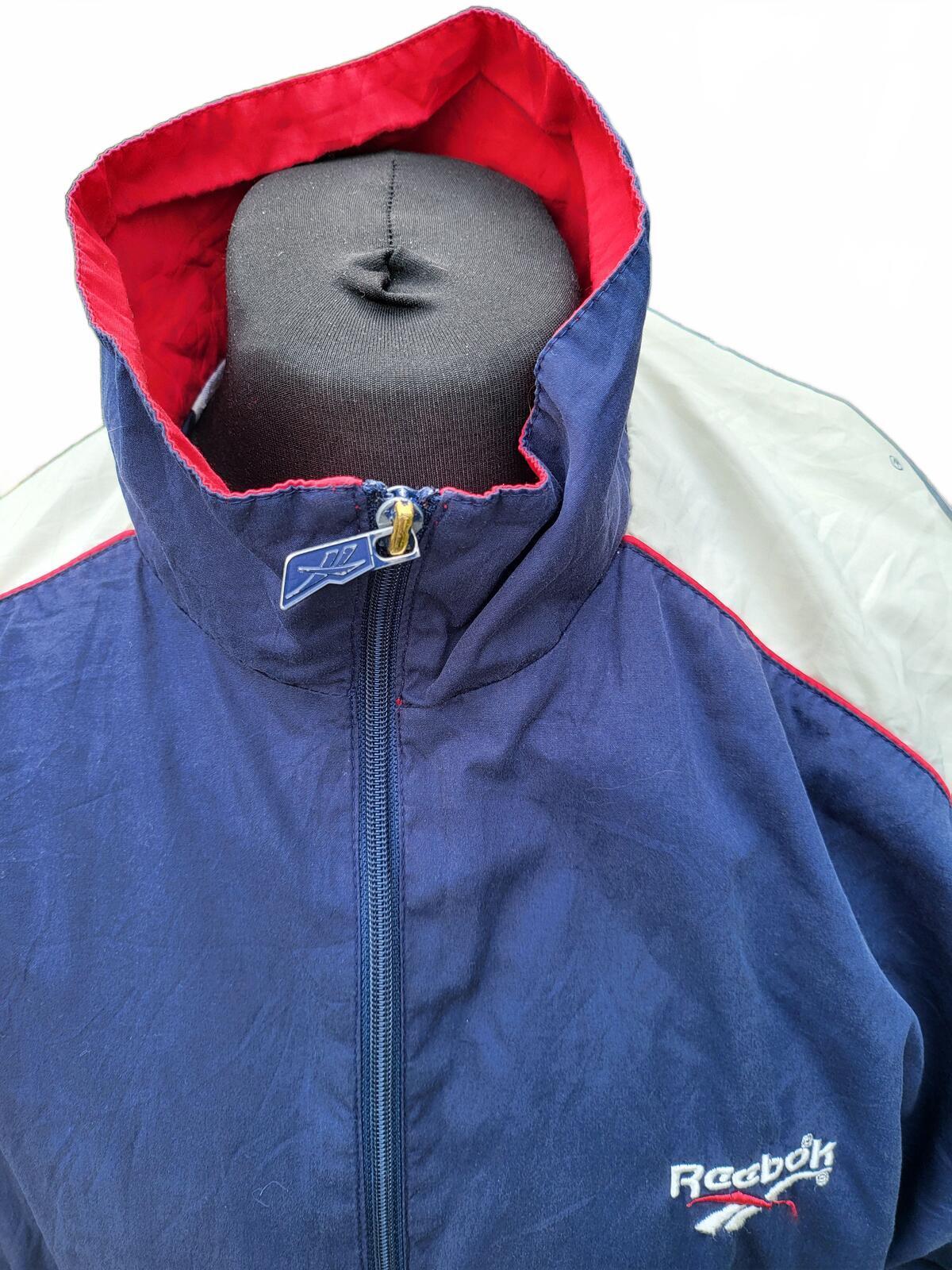 Vintage 90s Reebok Vector Track Jacket Windbreaker Extra Large XL
