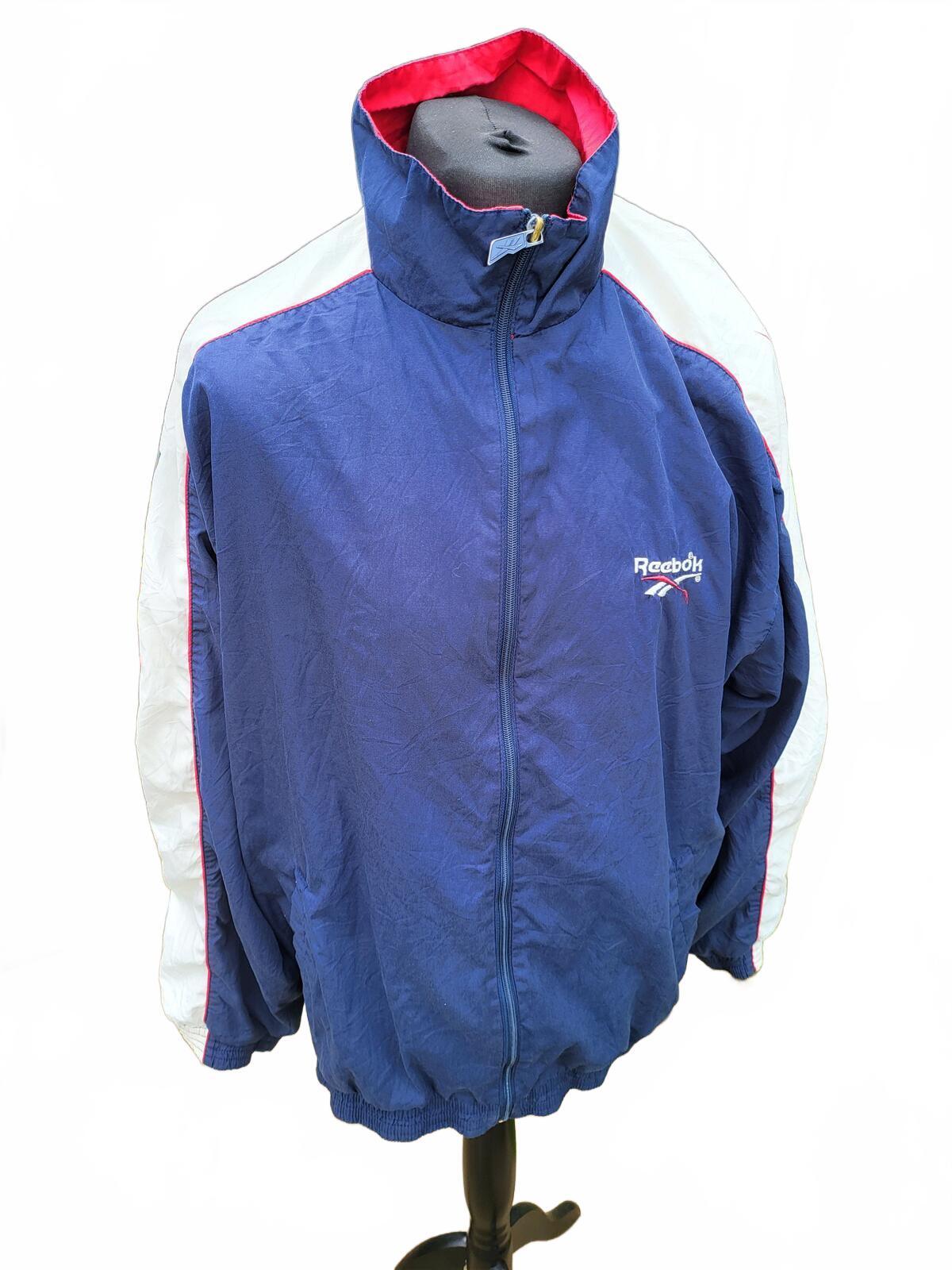 Vintage 90s Reebok Vector Track Jacket Windbreaker Extra Large XL